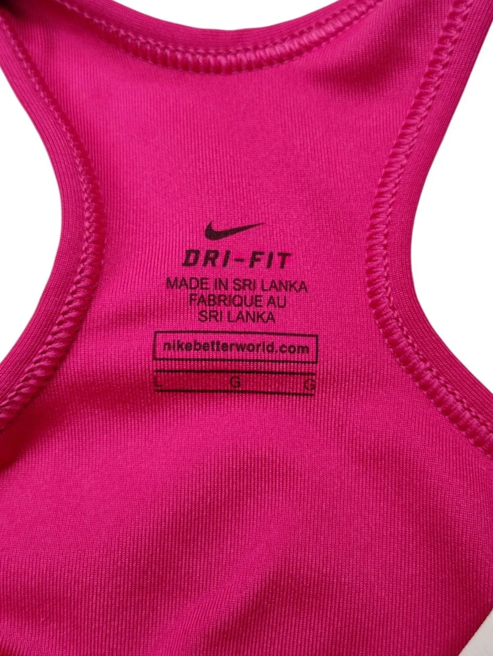 Nike Dri-FIT Pink Graphic Sports Bra – Women's Large